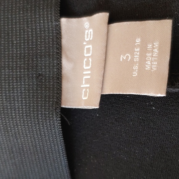 Chico black slack Rayon/spandex with lace inset tuxedo type strip down side - Picture 3 of 3